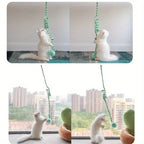 Interactive Hanging Cat Teaser Toy with Bell – Stretchable Spring Wand