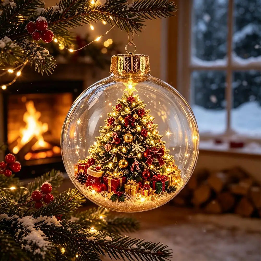 Christmas Story Crystal Ball – Glowing Nutcracker & Snowman Décor