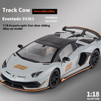 1:18 Scale SVJ63 Alloy Car Toy Model with Sound & Light Effects – Diecast Supercar Collection