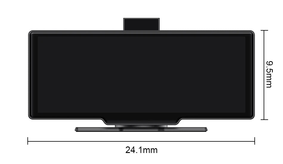 10.26" 4K Dash Cam Mirror with Wireless CarPlay & Android Auto, GPS, Rear Camera, 1600x600 IPS Touchscreen, Voice Control, Parking Monitor