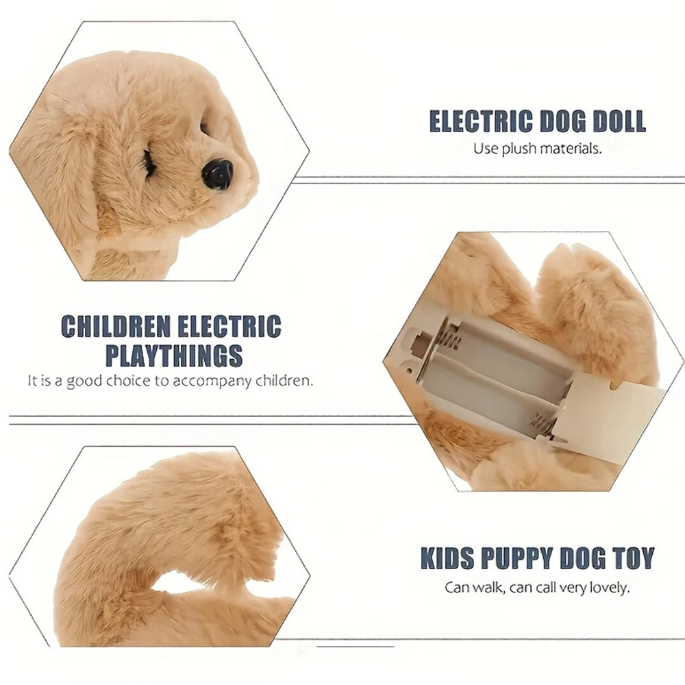 🐶🔋 Pet Companion Plush Puppy Toy – Battery Operated Interactive Dog That Walks, Barks & Wags Tail