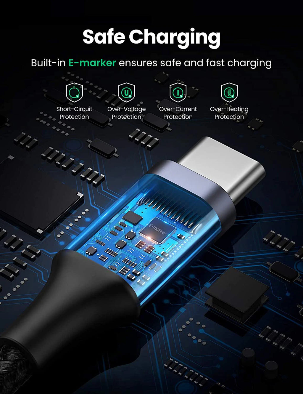 ⚡🔌 100W USB-C PD 10Gbps Cable with 4K 60Hz Video (E-Marker)