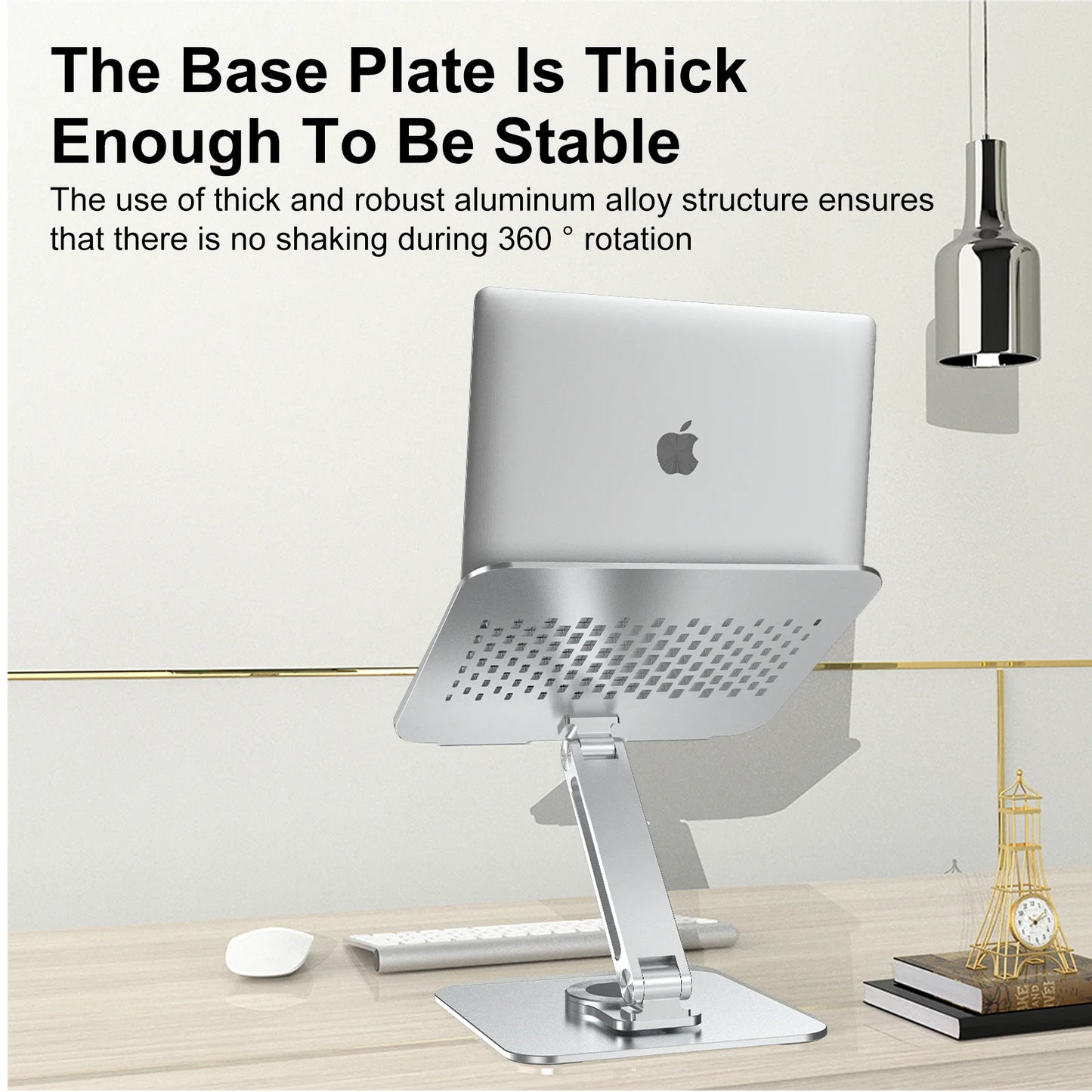 💻🔄 Portable 360° Aluminum Laptop Stand – Foldable Adjustable Holder