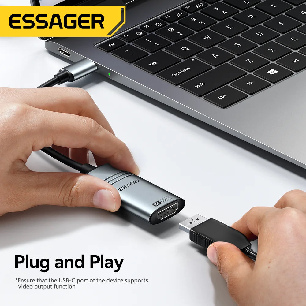 📺🔗 Essager HDMI to USB-C Adapter – 8K@60Hz / 4K@120Hz High-Speed Converter
