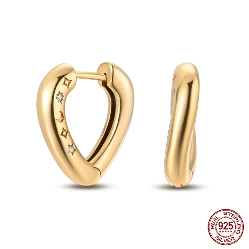 🌙⭐🐝 925 Sterling Silver Star Moon Bee Pendant Earrings ✨ | Gold-Tone Sparkling Zircon Luxury Earrings for Women 💎 | Wedding & Engagement Jewelry Gift 👰