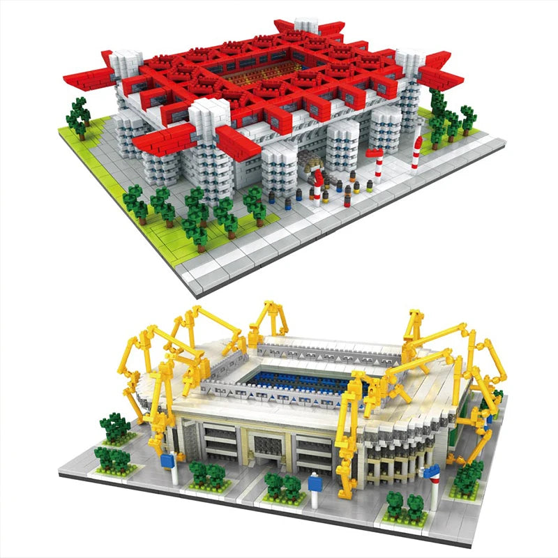 ⚽🏟️ Barcelona Soccer Stadium Micro Blocks – Mini Brick Football Field Architecture Building Set for Adults & Fans
