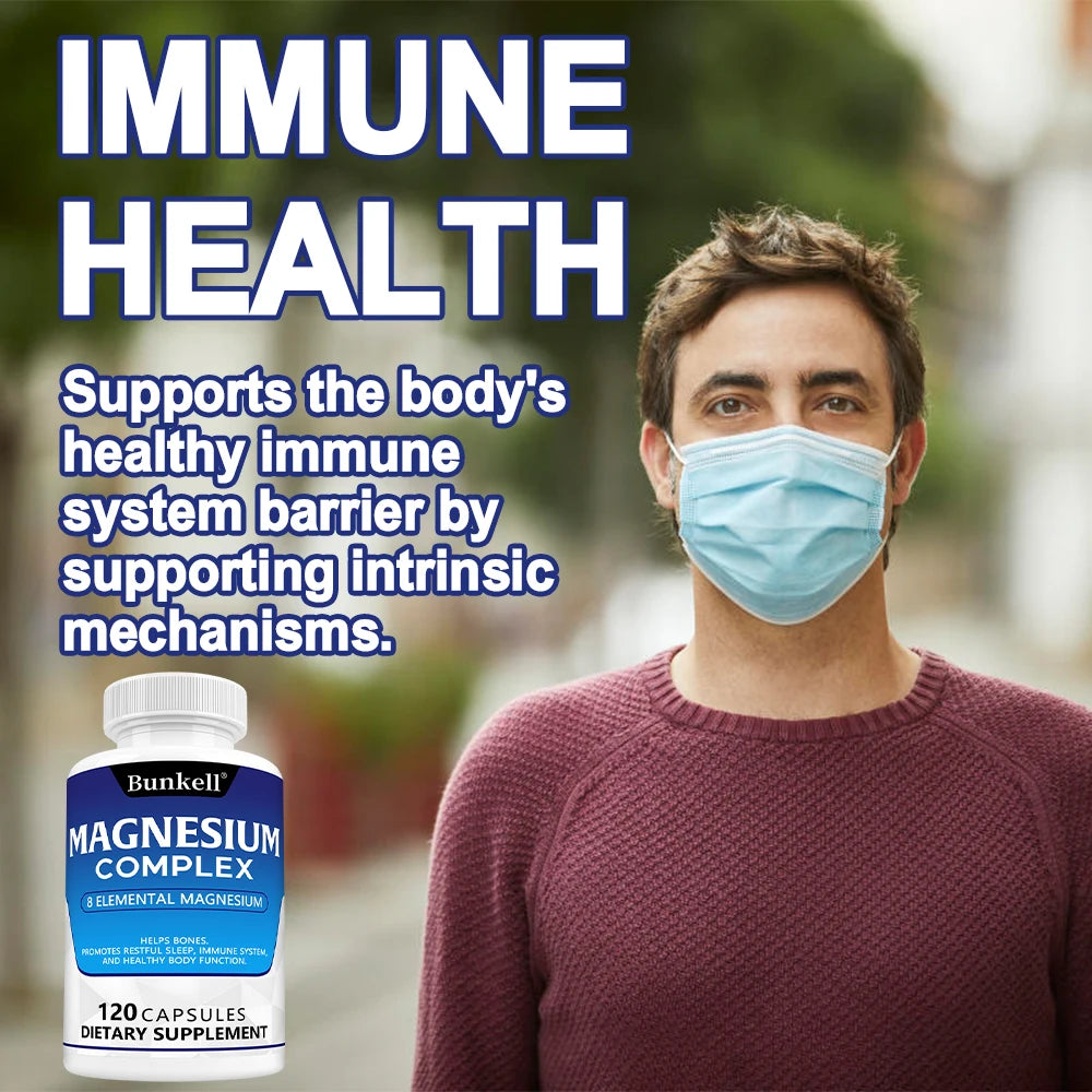 Magnesium Complex 💊 – Glycinate & Malate | Supports Muscle 💪, Bone 🦴, Sleep 😴 & Relaxation 🌿 | 120 Capsules