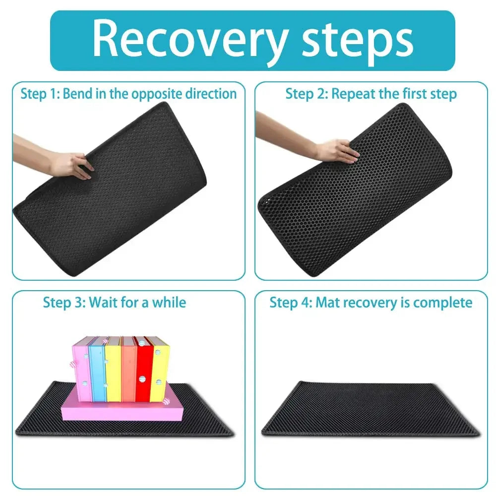 🐱🧼 Double Layer Waterproof Cat Litter Mat – Non-Slip & Washable