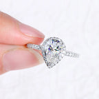 💍✨ RAPRGOLD Pear Cut Moissanite Halo Engagement Ring 💎 | 925 Sterling Silver Promise & Wedding Band for Women 💖