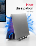 💻📚 Dual-Slot Vertical Laptop Stand – Adjustable Desktop Dock