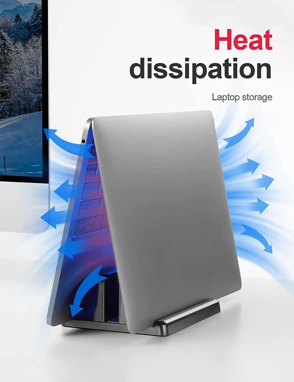 💻📚 Dual-Slot Vertical Laptop Stand – Adjustable Desktop Dock