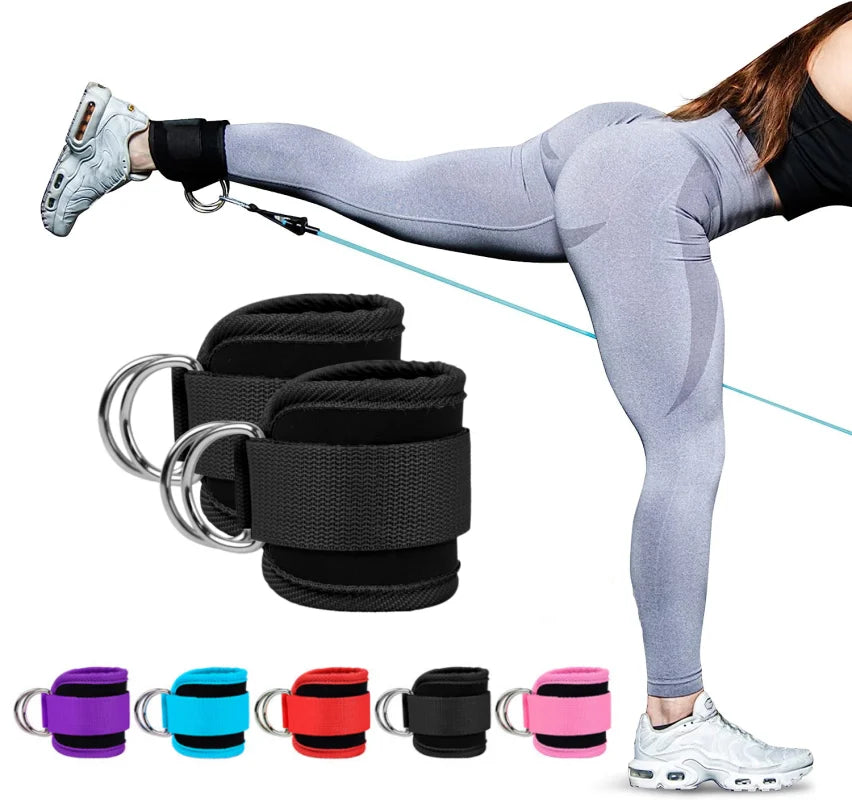Double D-Ring Cable Ankle Straps – Gym Ankle Cuffs for Glutes, Legs & Strength Training🍑🏋️‍♀️