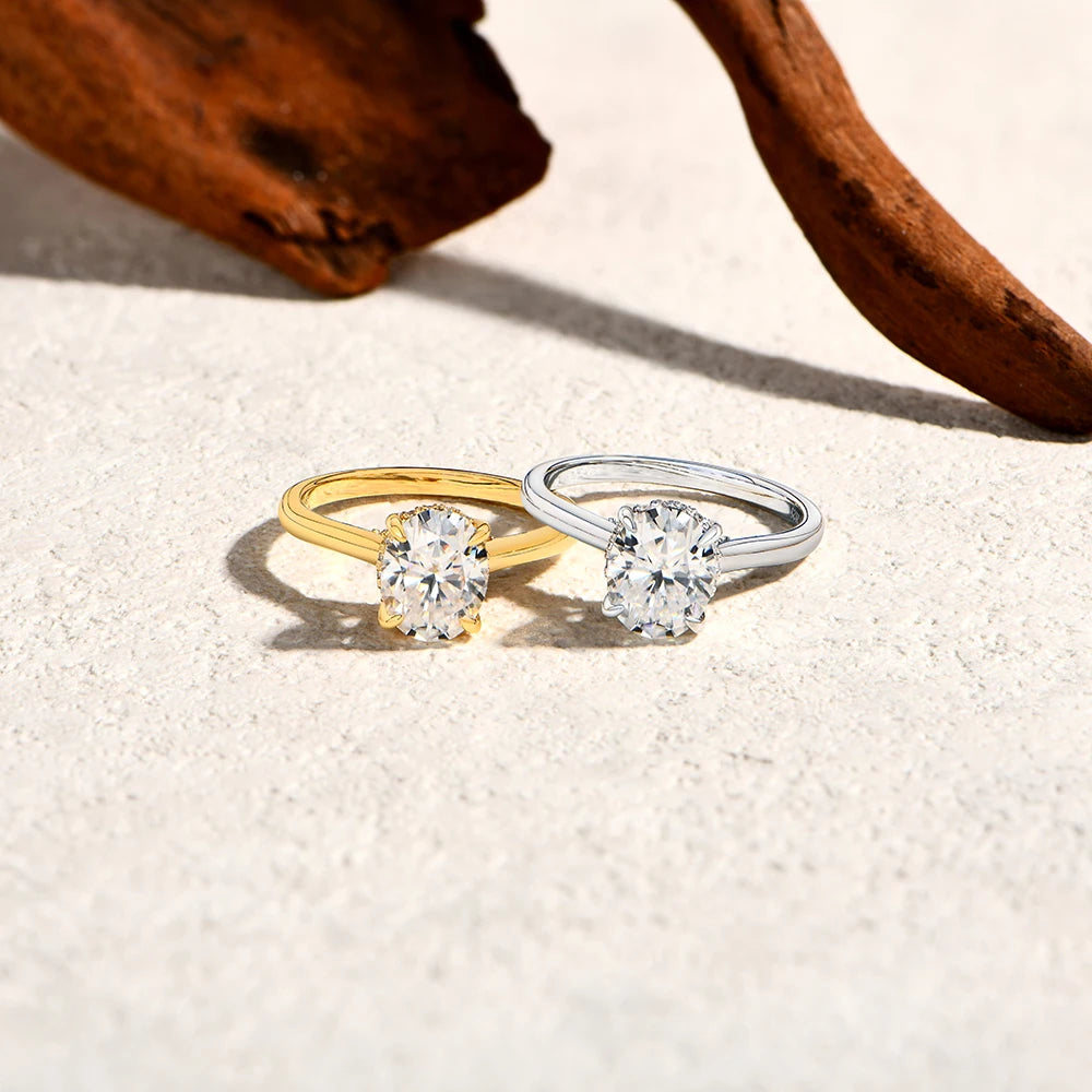 💎✨ ATTAGEMS Oval Cut 2CT D VVS1 Moissanite Engagement Ring 🤍 | 9×7mm S925 Sterling Silver Wedding Ring for Women 👰 | Luxury Jewelry Gift