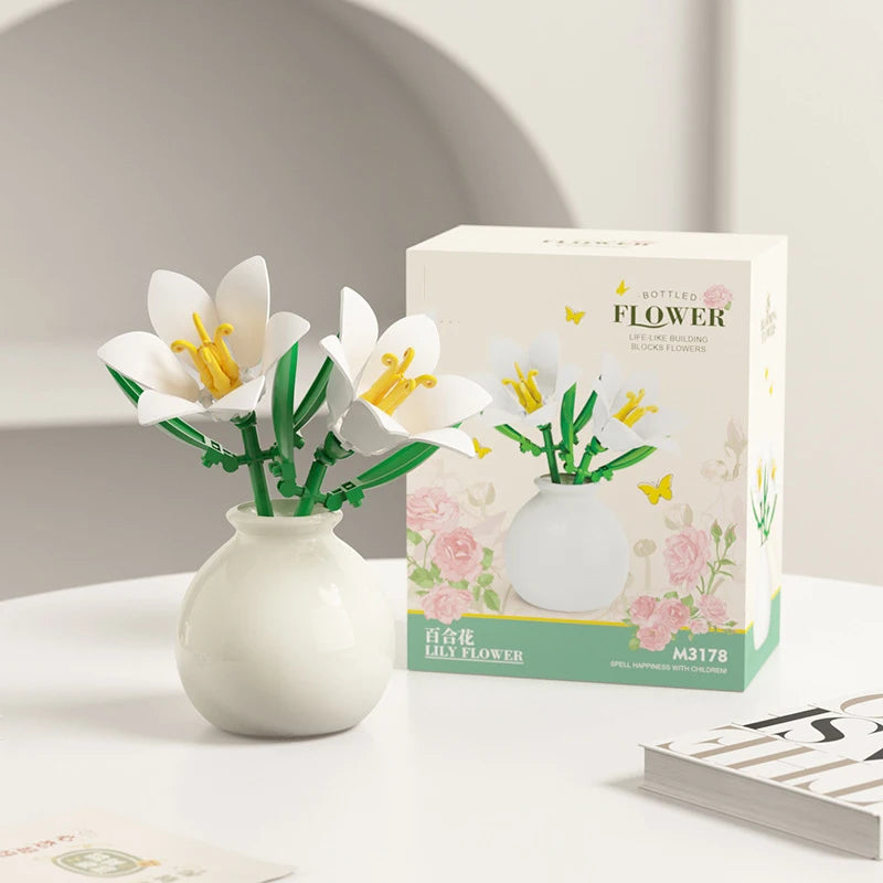 💐✨ Bouquet Flower Micro Diamond Building Blocks – Mini Micro Bricks Constructor Set for Adults & Girls Gift