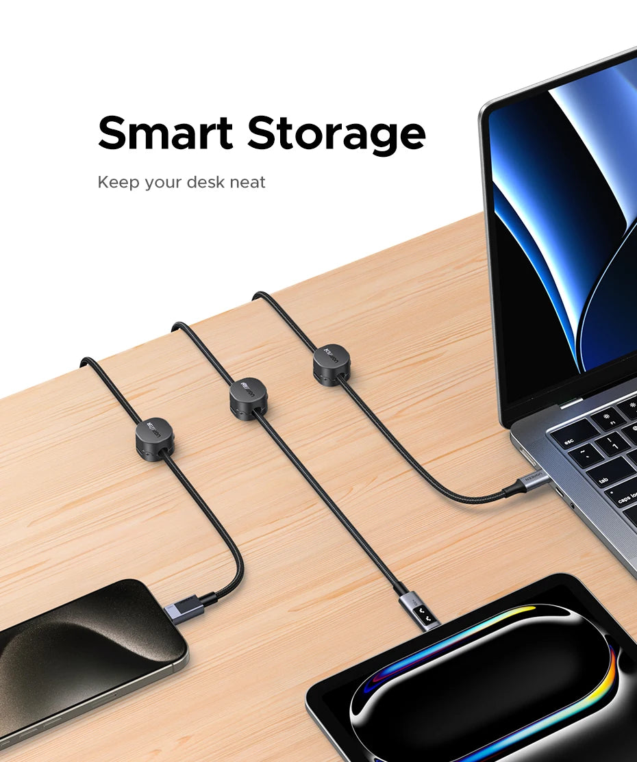 🧲🔌 UGREEN Magnetic Cable Organizer Clips – Desk Cord Holder