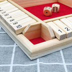 Arithmetic Dice Board Game Four-Sided Flip Card Games Box Dice Toys Wooden Flaps Dices 4 Players Party Number Game Board Games