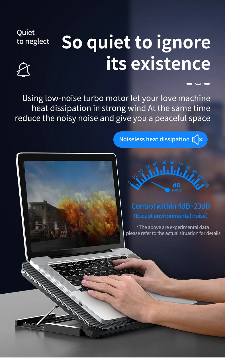 🔥❄️ Q100 17-Inch Gaming Laptop Cooler – 2600RPM LED Screen