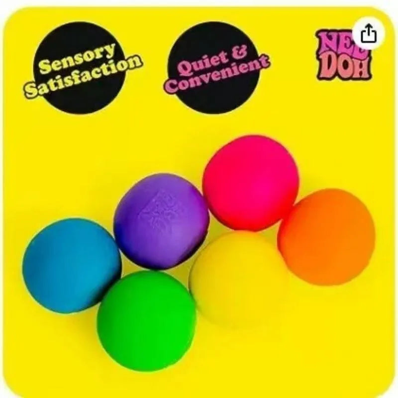Teenie Nee Doh Rainbow Stress Balls – 6-Pack Soft Squishy Fidget Toys