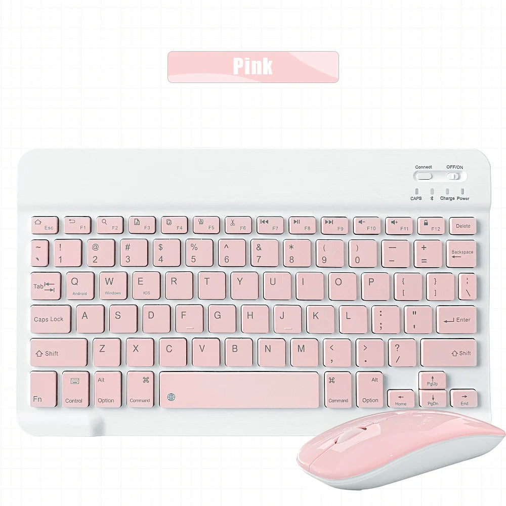 ⌨️🖱️ Mini Wireless Bluetooth Keyboard & Mouse Set – Portable for iPad & Android