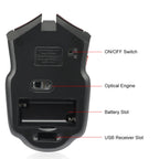 🖱️⚡ 2.4G Wireless Mouse 1600DPI – 6 Button Optical Gamer Mouse