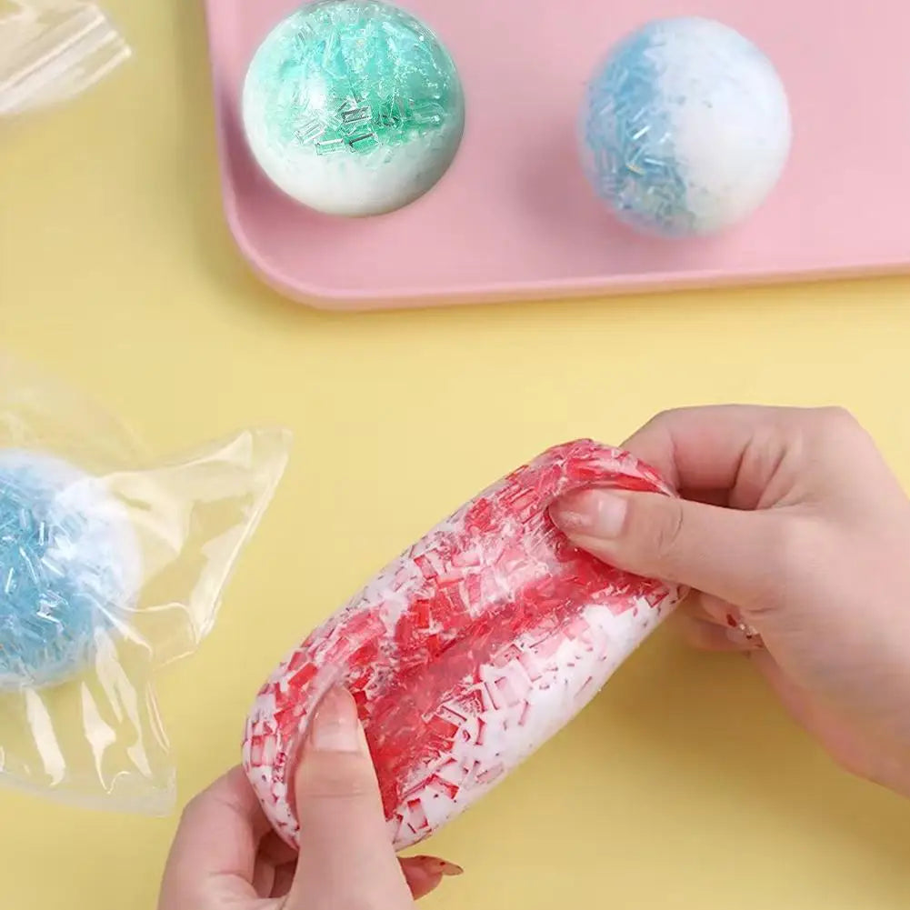 Handmade Ribbon Stress Ball – Soft Squeeze Squishy Fidget Toy