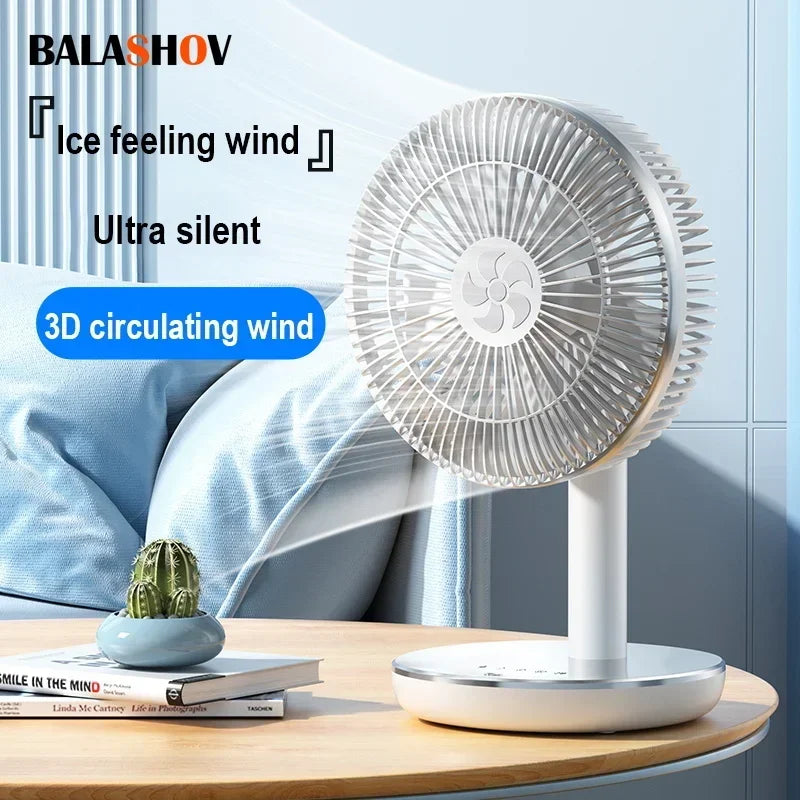 🌬️🔋 7200mAh Rechargeable Desktop Fan – High Wind Portable Table Fan