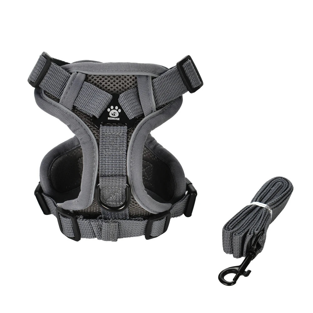 🐾🎽 Tactical Reflective Cat & Small Dog Harness with Leash