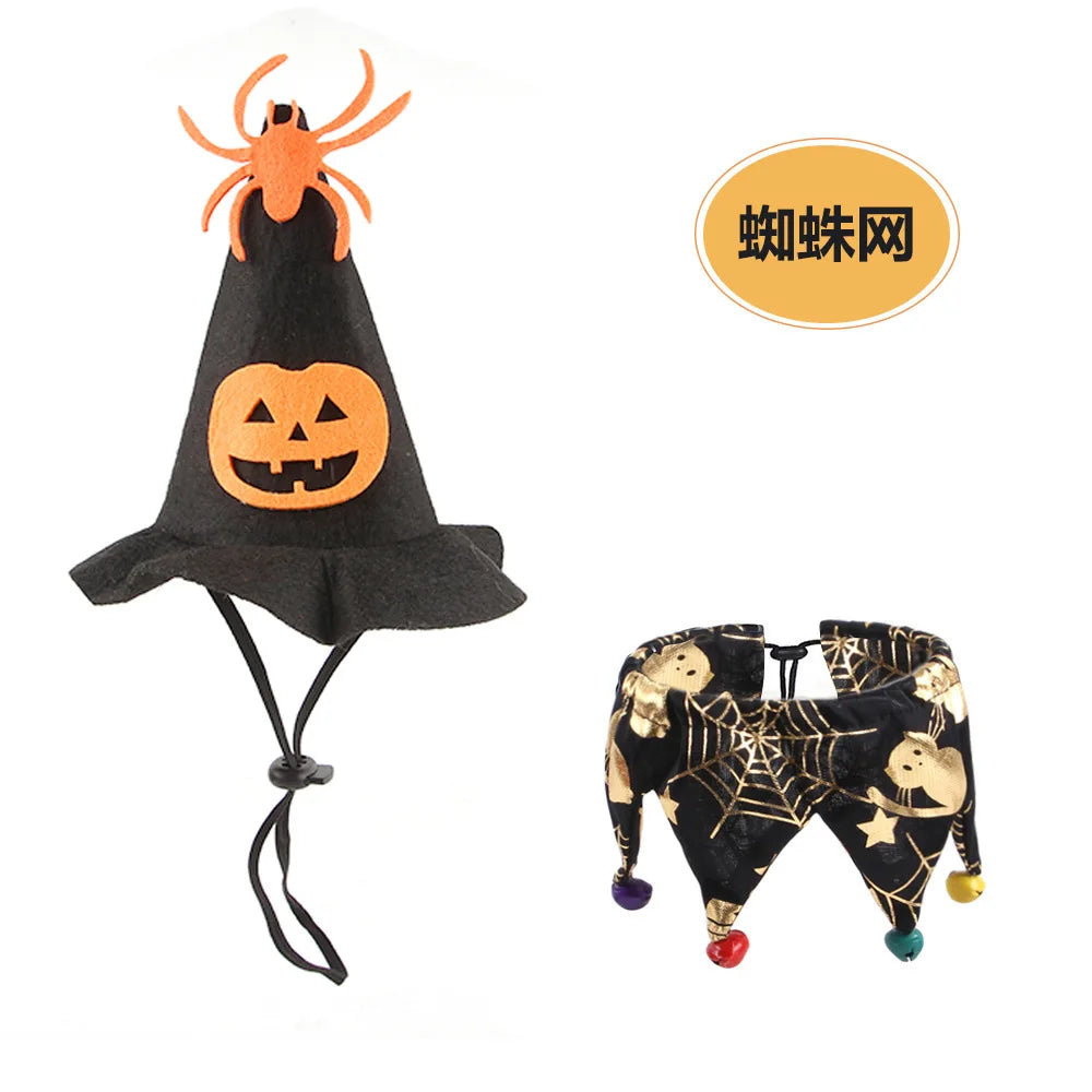 Halloween Pet Scarf – Pumpkin & Ghost Adjustable Collar