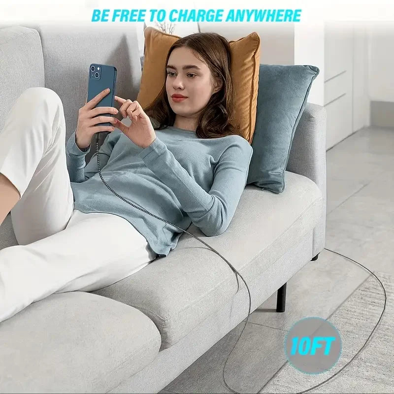 USB-A to Lightning Fast Charging Cable 1M / 2M / 3M – Nylon Braided