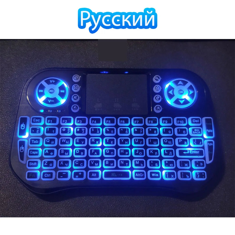 🌈⌨️ i10 / i8 Mini Wireless Keyboard – Dual Mode Air Mouse with Touchpad