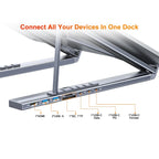 💻🔗 8-in-1 Laptop Stand Docking Station – Aluminum Foldable USB-C Hub