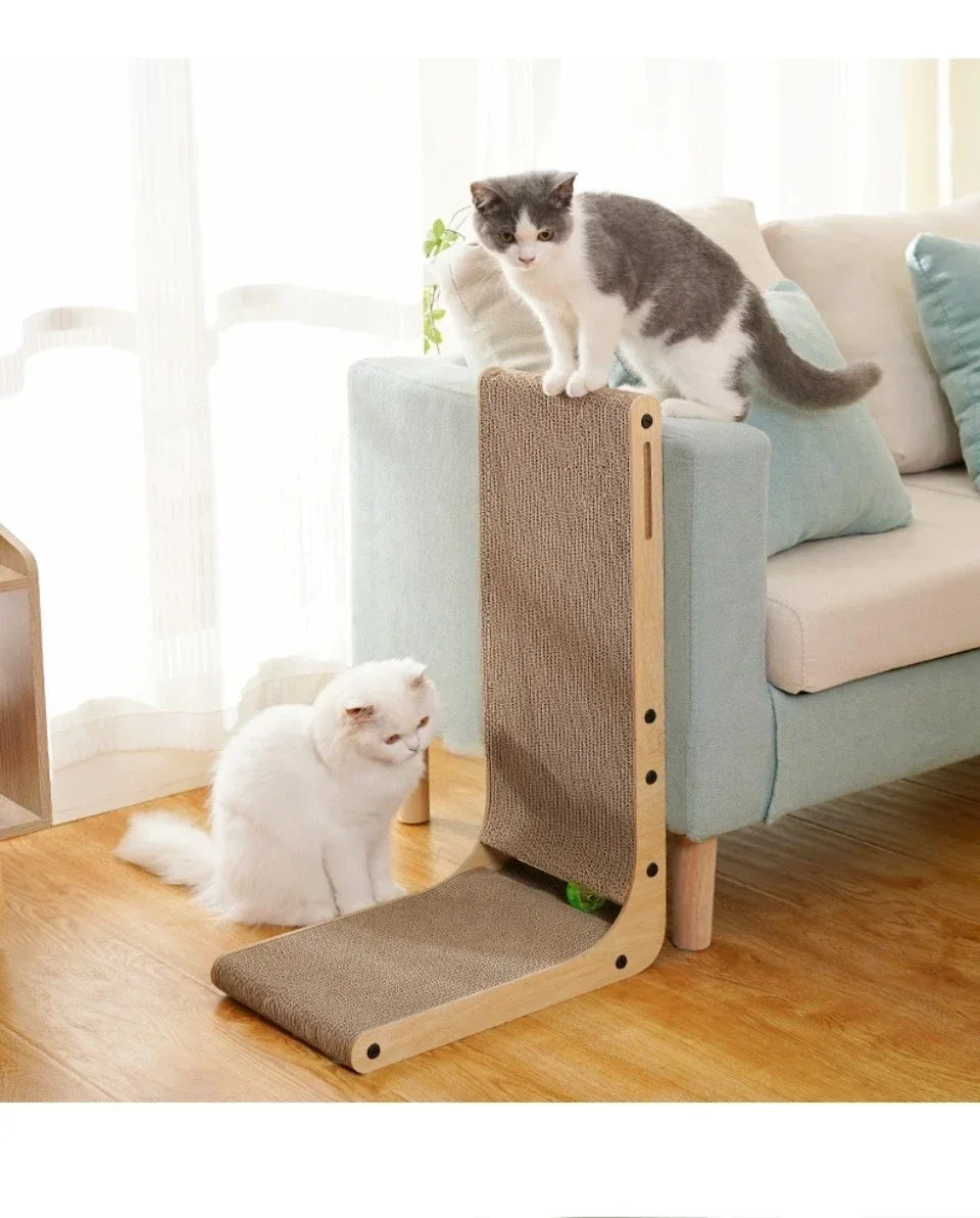 🐾📐 L-Shape Cardboard Cat Scratcher – Wear-Resistant Scratch Post