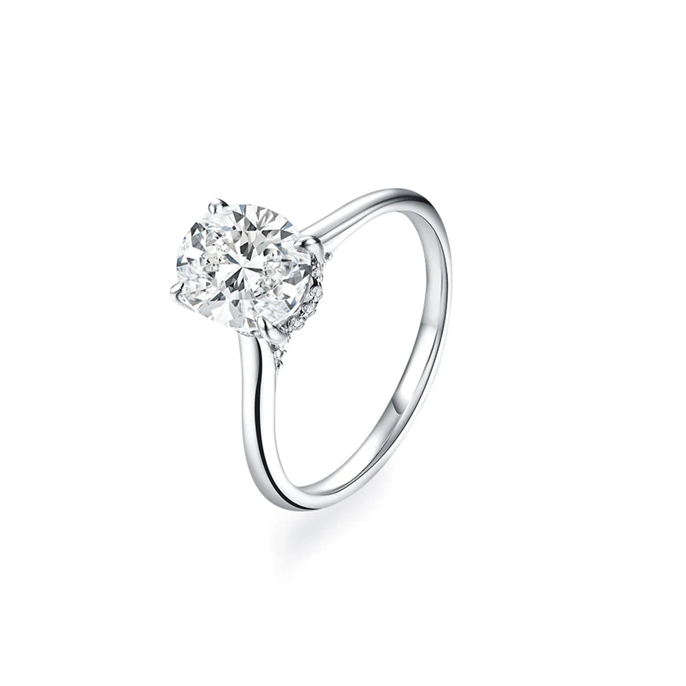 💎✨ ATTAGEMS Oval Cut 2CT D VVS1 Moissanite Engagement Ring 🤍 | 9×7mm S925 Sterling Silver Wedding Ring for Women 👰 | Luxury Jewelry Gift