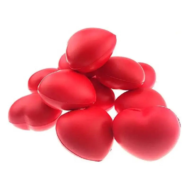 Heart Stress Balls – 2-Pack Red Heart-Shaped Foam Fidget Toys