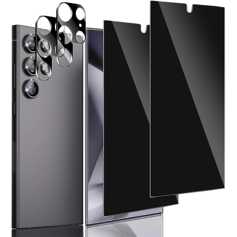 Galaxy S24 Ultra Privacy Screen Protector + Camera Lens Glass (2+2 Pack)