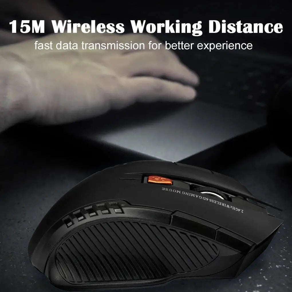 🖱️⚡ 2.4G Wireless Mouse 1600DPI – 6 Button Optical Gamer Mouse