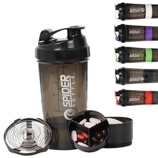 16.9oz (500ml) 3-Layer Sports Water Bottle 🥤 | Leakproof Protein Shaker Cup 💪 | Large Capacity BPA-Free Fitness Shake Mixer 🚴 Travel & Gym Bottle