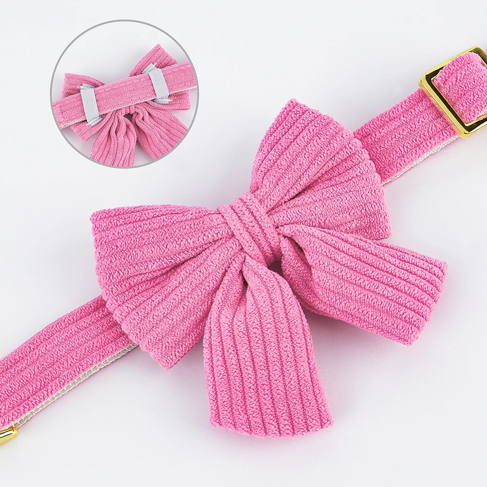 🎀🐾 Personalized Dog Collar with Bowtie – Custom Engraved ID