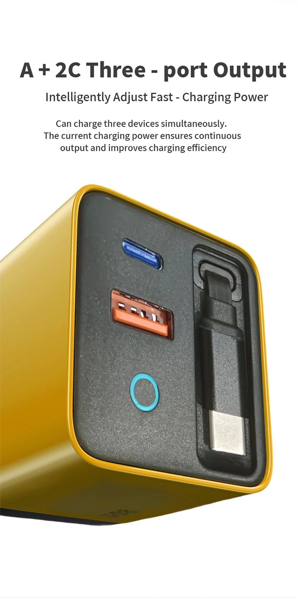⚡ 80W USB-C PD Fast Charger with Retractable Cable 🔄 | 100–240V Travel Wall Adapter for iPhone 16, MacBook, Samsung & Pixel 💻📱