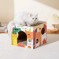 Double-Layer Cat Scratching House – Indoor Corrugated Cardboard Cat Condo & Scratch Pad for Claw Grinding