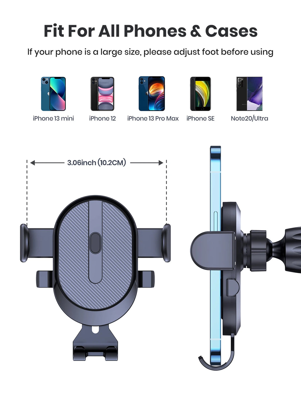 TOPK Auto Lock Car Phone Holder – Air Vent Mount with Hook Clip