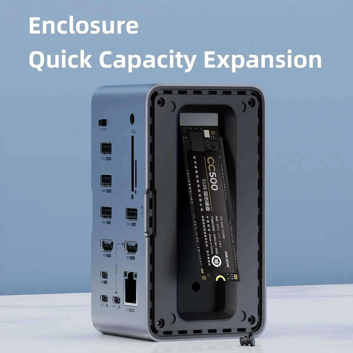 🚀💻 Hagibis USB-C Docking Station – Dual HDMI + M.2 SSD Enclosure (U100 Series)