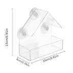 🐦🏡 Clear Acrylic Window Bird Feeder with Suction Cups