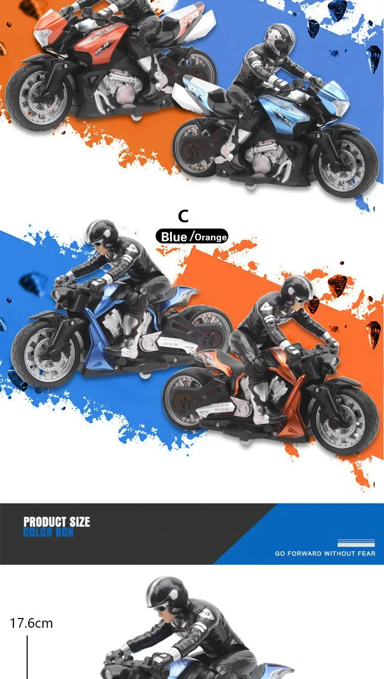 Remote Control Stunt Motorbike 360° Rotation Drift RC Car Model High Speed USB Charge Climbing Racing RC Motorcycle Toy for Kids