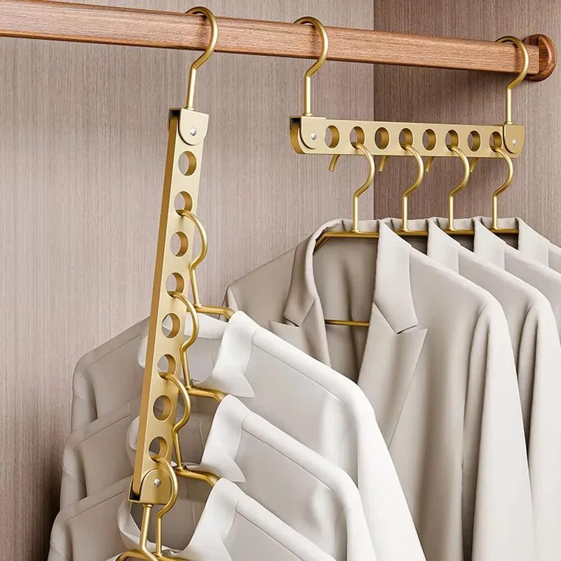👕✨ Foldable Rotatable Clothes Hanger Organizer | 6 / 8 Holes Magic Metal Storage Rack 🪝 | Wardrobe Space Saver Hook