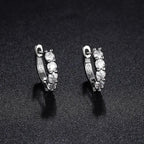 ✨💎 3MM D Color Moissanite Hoop Earrings 🤍 | White Gold Plated 925 Sterling Silver Earrings for Women 👰 | Wedding & Party Fine Jewelry