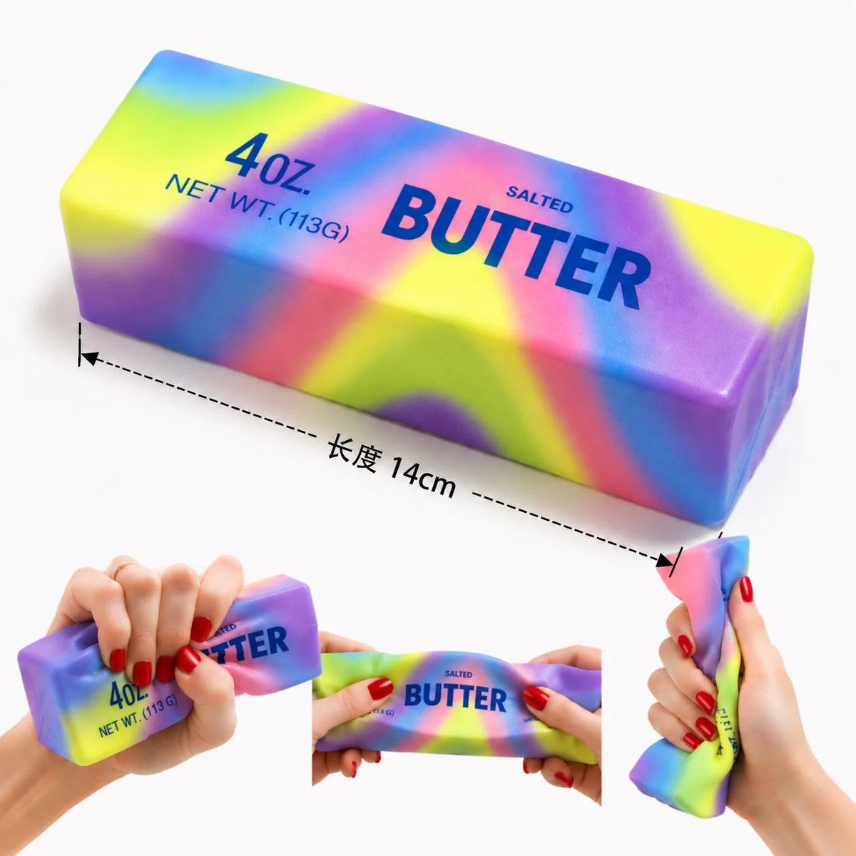 Jumbo Butter Squishy Fidget Toy – Transparent Squeeze Stress Relief