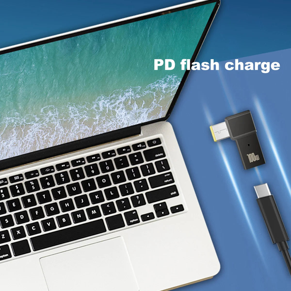 PD 100W USB Type-C Female to DC Male Adapter for Lenovo ThinkPad | Fast Charging Cable Converter Square PD Plug