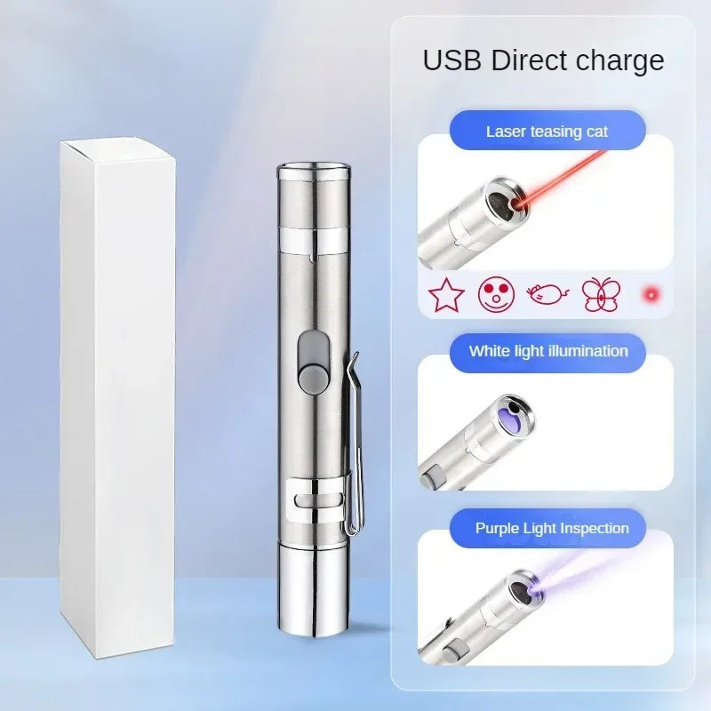 🐱🔴 USB Rechargeable Infrared Laser Cat Toy – Multifunction Interactive Stick