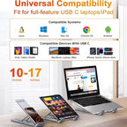 💻🔗 8-in-1 Aluminum Laptop Stand Docking Station – Type-C 4K Hub